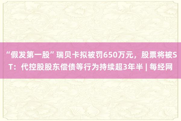 “假发第一股”瑞贝卡拟被罚650万元，股票将被ST：代控股股东偿债等行为持续超3年半 | 每经网