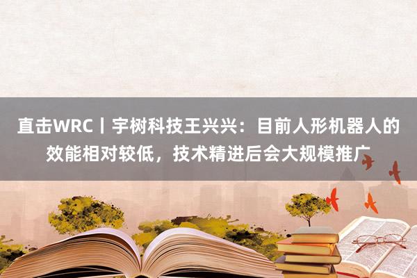 直击WRC丨宇树科技王兴兴：目前人形机器人的效能相对较低，技术精进后会大规模推广