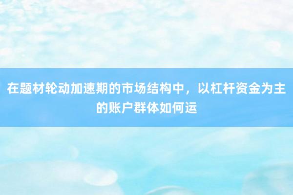 在题材轮动加速期的市场结构中，以杠杆资金为主的账户群体如何运