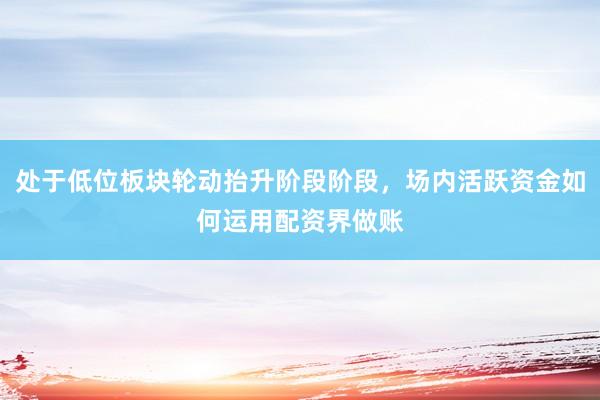 处于低位板块轮动抬升阶段阶段，场内活跃资金如何运用配资界做账