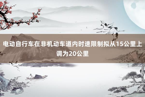 电动自行车在非机动车道内时速限制拟从15公里上调为20公里