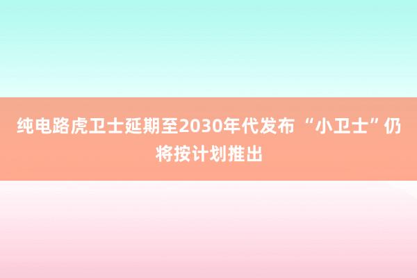 纯电路虎卫士延期至2030年代发布 “小卫士”仍将按计划推出