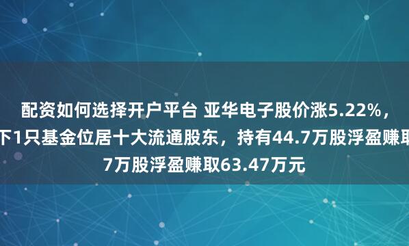 配资如何选择开户平台 亚华电子股价涨5.22%，大成基金旗下1只基金位居十大流通股东，持有44.7万股浮盈赚取63.47万元
