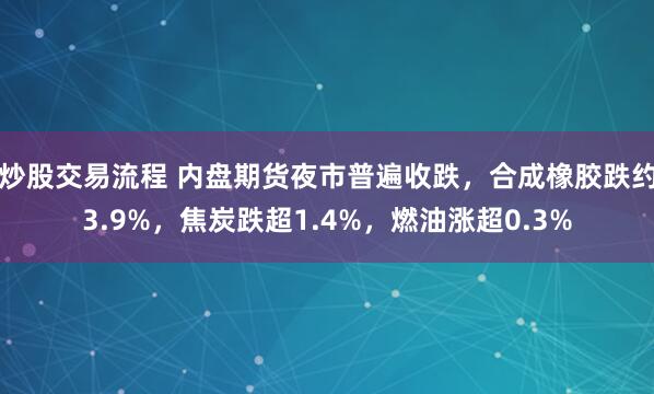 炒股交易流程 内盘期货夜市普遍收跌，合成橡胶跌约3.9%，焦炭跌超1.4%，燃油涨超0.3%