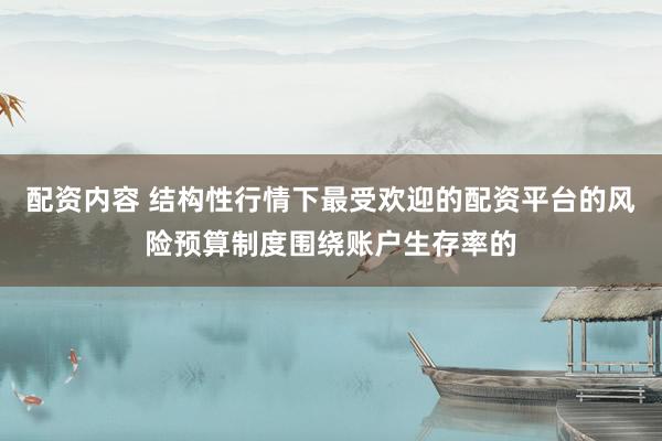 配资内容 结构性行情下最受欢迎的配资平台的风险预算制度围绕账户生存率的