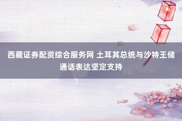 西藏证券配资综合服务网 土耳其总统与沙特王储通话表达坚定支持